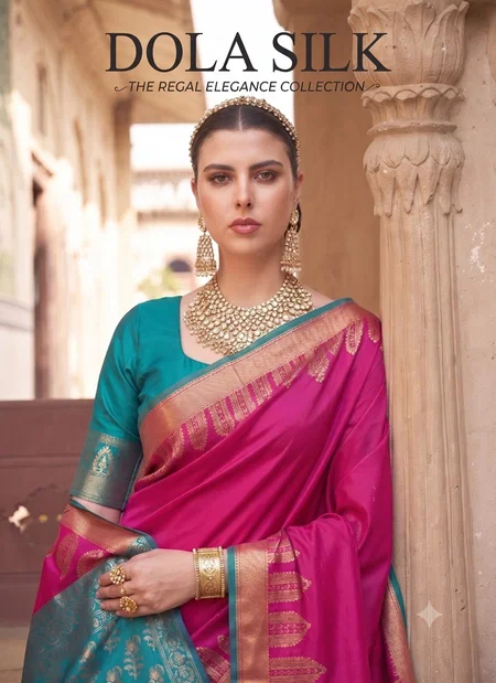 Dola Silk By Ast Rich Silk Fabric Zari Weaving Work Saree